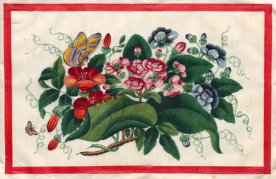 Peinture cinq du Livre illustré des fleurs et des papillons - Unknown artist