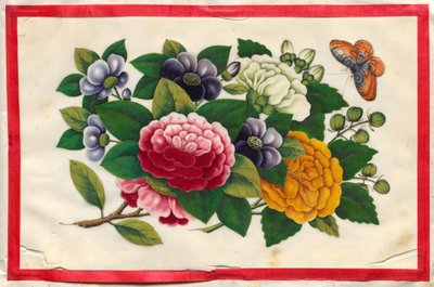 Troisième peinture du Livre illustré des fleurs et des papillons - Unknown artist