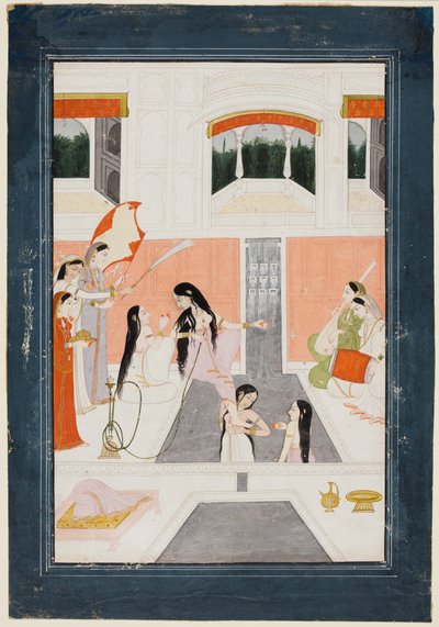 Femmes du palais profitant de la musique au bord d
