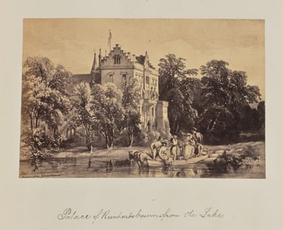 Palais de Reinhardsbrunn - depuis le lac. - Unknown artist