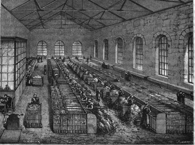 Fabrication du papier au XIXe siècle. - Unknown artist