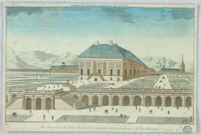 Peep-show, Vue Perspective du Palais Royal de la Sarcuela, Maison de Plaisance du Roi d