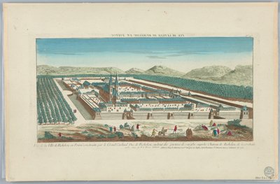 Vue de la Ville de Richelieu en Poitou construite par le Grand Cardinal Duc de Richelieu, au bout des parterres de Sougid et superbe château de Richelieu de la conduite, No. 147 - Unknown artist