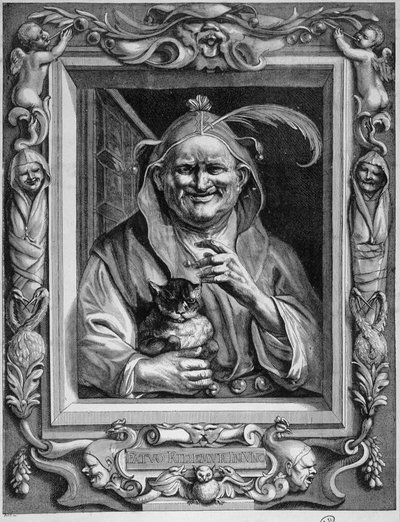 Personnification de la folie tenant un chat, n.d. - Unknown artist