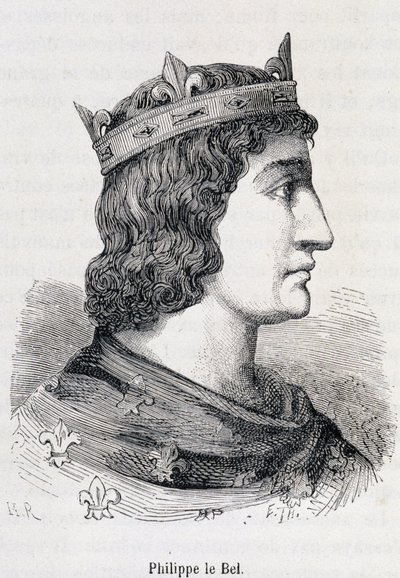 Philippe IV le Bel (1268 - 1314) - dans « Histoire de France populaire » par Henri Martin, Jouvet, Paris, T.1 - Unknown artist