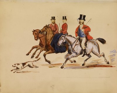 [Collage de photos de la scène de chasse avec Lord et Lady Yarborough]. - Unknown artist