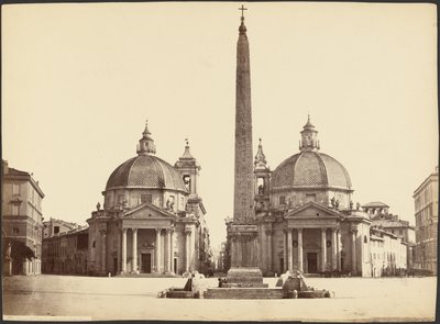 Piazza del Popolo vue de la porte (Rome) - Unknown artist