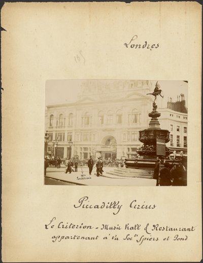 [Piccadilly Circus et Criterion Theatre] - Unknown artist