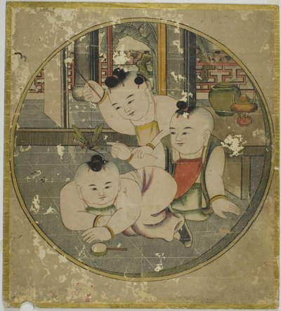 Image de la mante et des trois enfants 蟷螂三童図 (Tourou sandou zu) - Unknown artist