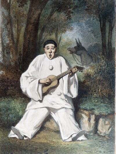 Pierrot joue de la guitare - n.d., fin du 19ème siècle - Unknown artist