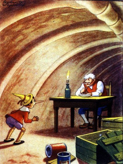 Pinocchio retrouve son père dans le ventre d