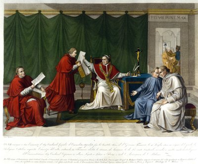 Pie VII (1742 - 1823) écrivit au cardinal Consalvi le Concordat entre le Saint-Siège et la France le 15 juillet - Unknown artist
