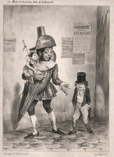 Pochades de carnaval : Vois-tu, si ton maître est bien content de toi et si tu as le prix de sagesse cette année ! je te laisserai te déguiser en paillasse ! ...l