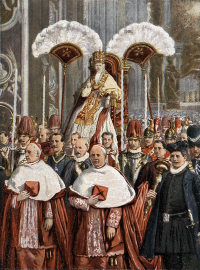 Pape Léon XIII (Leone 13) (Gioacchino Pecci 1810-1903) dans la basilique Saint-Pierre à Rome. - Unknown artist