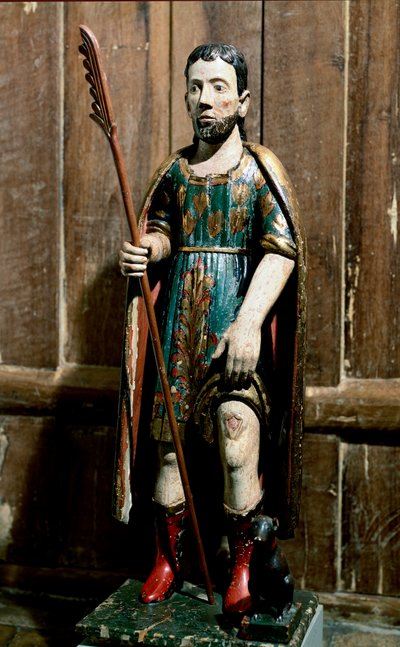 Art populaire : Saint Roch. Le saint porte le bubon de la peste sur sa jambe - Unknown artist