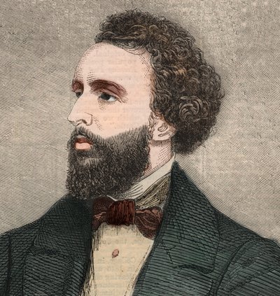 Portrait de Bayard Taylor (1825-1878), poète américain. Gravure dans « The Illustrated London News » du 23 janvier 1858. - Unknown artist