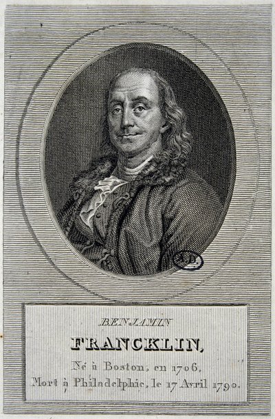 Portrait de Benjamin Franklin, homme politique et physicien américain (1706-1790) - Unknown artist