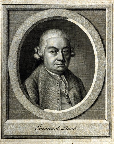 Portrait de Carl Philippe Emanuel Bach dit le Bach de Berlin et Hambourg cinquième enfant de Jean-Sébastien Bach - Unknown artist