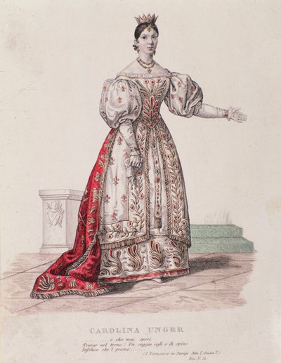 Portrait de Caroline Ungher (Unger) se produisant dans I Normanni a Parigi (gravure) - Unknown artist