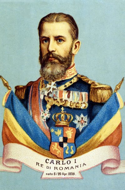 Portrait de Charles I (Carol I) (1839-1914), roi de Roumanie. Chromolithographie du XIXe siècle - Unknown artist