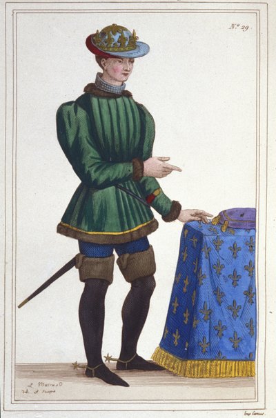 Portrait de Charles VII (1403 - 1461), roi de France gravure de 1830 - Unknown artist