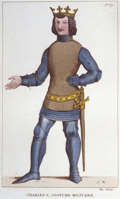 Portrait de Charles V le Sage en costume militaire (1338 - 1380) - Unknown artist