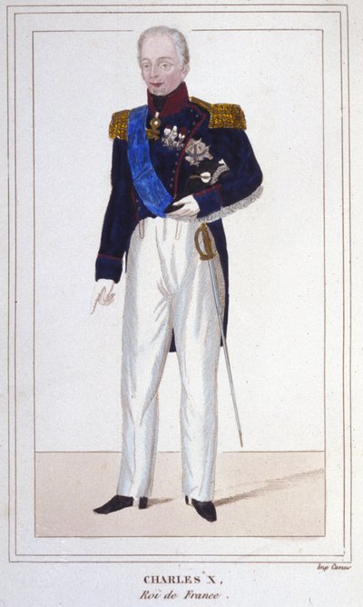 Portrait de Charles X, roi de France (1757 - 1836) gravure de 1830 - Unknown artist