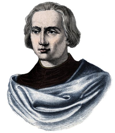 Portrait de Christophe Colomb (Christophe Colomb, Cristoforo Colombo, Cristóbal Colón) (1451-1506) Gravure du XIXe siècle - Unknown artist