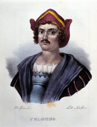 Portrait de Christophe Colomb, gravure XIXe siècle - Unknown artist