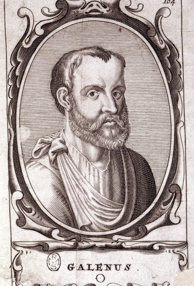Portrait de Claude Galien (Klaudios Galenos ou Claudio Galeno ou Claudius Galenus ou Galen, v. 131 - v. 201), médecin grec. Gravure du 18ème siècle - Unknown artist