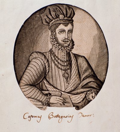 Portrait de Cosimo Bottegari (1554-1620) luthiste et compositeur italien Gravure. 17ème siècle - Unknown artist
