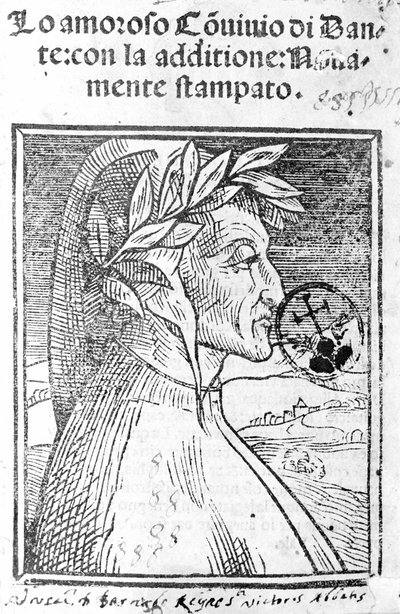 Portrait de Dante Alighieri (1265 - 1321), poète italien. Frontispice de « Il Convivio » - Unknown artist