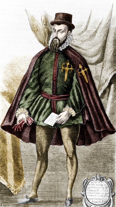 Portrait de Francisco Pizarro (fr. François Pizarre) - Unknown artist