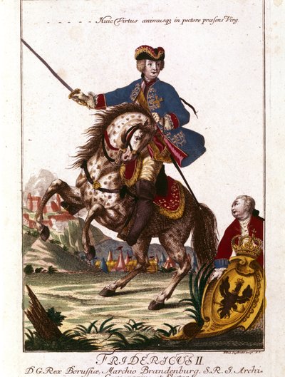 Portrait de Frédéric II de Prusse (1712-1786) connu sous le nom de Frédéric le Grand. Gravure du 18e siècle - Unknown artist