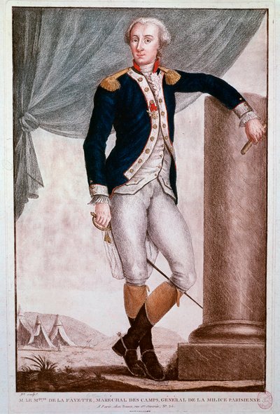 Portrait de Gilbert du Motier, Marquis de Lafayette (gravure) - Unknown artist