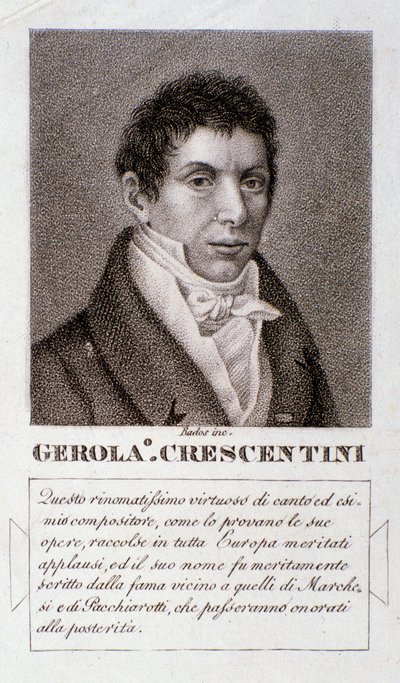 Portrait de Girolamo Crescentini (gravure) - Unknown artist