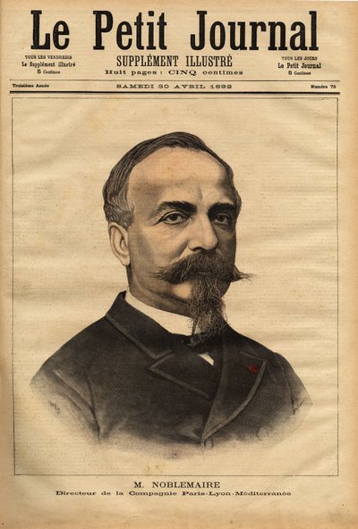 Portrait de Gustave Noblemaire (1832-1924) qui, après avoir supervisé avec succès la construction de la ligne de chemin de fer Alger-Oran jusqu