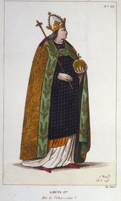 Portrait de Louis Ier le Pieux ou le Débonnaire (778 - 840), Empereur de l
