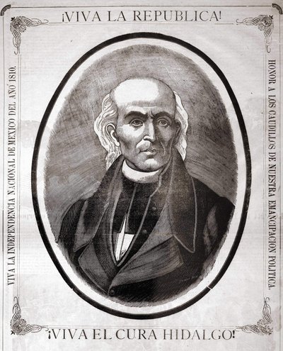 Portrait de Miguel Hidalgo y Costilla (1753 - 1811), prêtre mexicain (en 1810 il a proclamé l