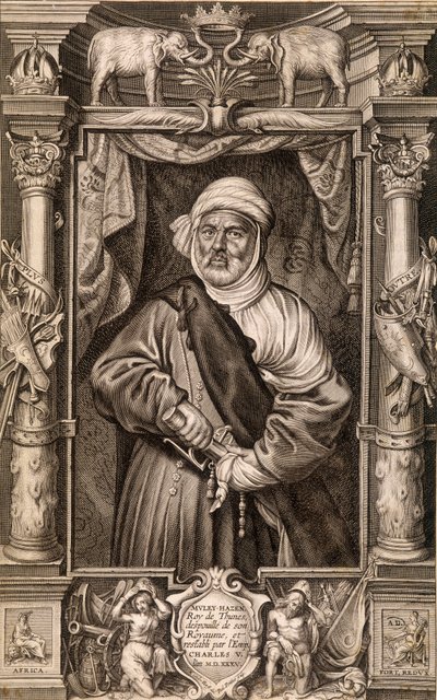 Portrait de Muley Hazen (roi maure), roi de Tunis dépouillé de son royaume et restauré par l