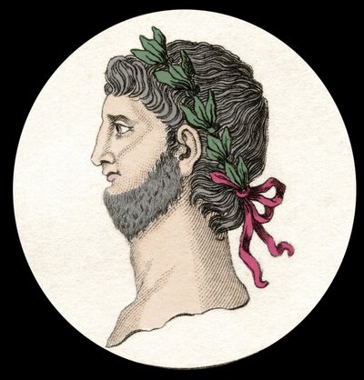 Portrait de Néron Claude César Auguste Germanicus (37-68 ap. J.-C.), empereur romain. Gravure du 19ème siècle - Unknown artist