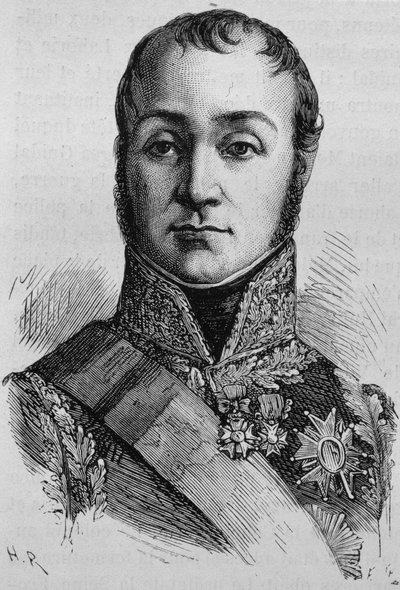 Portrait de Nicolas Oudinot, duc de Reggio. Gravure de la fin du 19ème siècle dans « Histoire de France » de H. Martin - Unknown artist