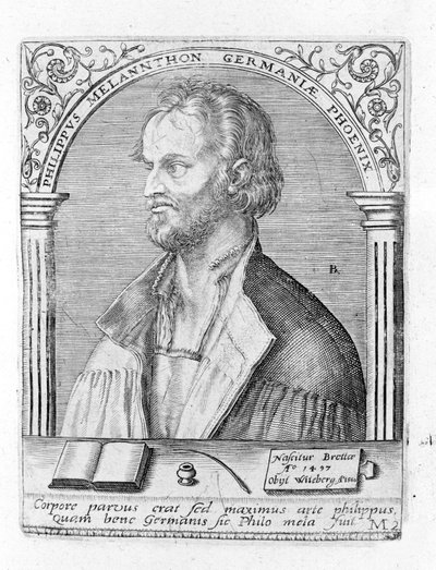 Portrait de Philipp Melanchton (Melanchthon) (1497 - 1560), réformateur religieux allemand. Gravure. - Unknown artist