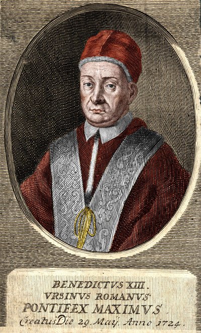 Portrait du pape Benoît XIII (Vincenzo Maria Orsini) (1649 - 1730), 243ème pape. - Unknown artist