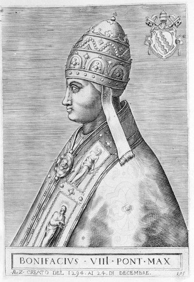 Portrait du pape Boniface VIII (Benedetto Caetani dit Bonifacio VIII) - Unknown artist