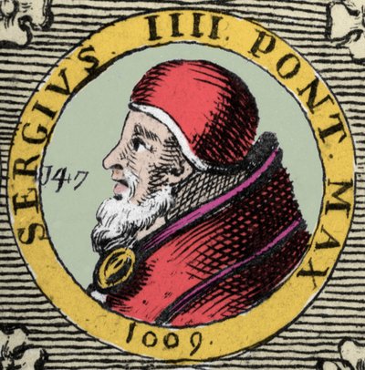 Portrait du pape Serge IV ou Sergio IV. 11e siècle - Unknown artist