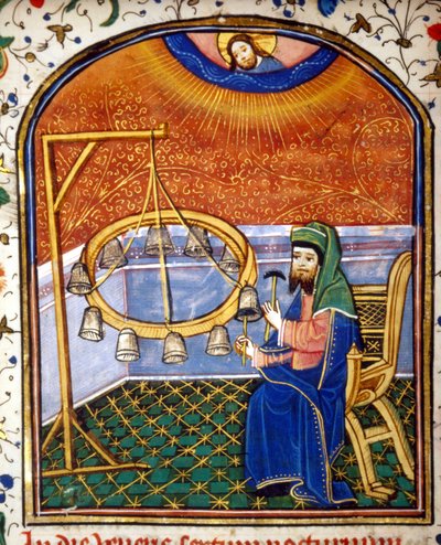 Portrait de Pythagore (ca. 570 - vers 480 av. J.-C.), mathématicien et philosophe grec, jouant d
