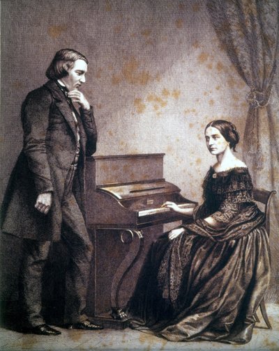 Portrait de Robert Schumann (1810-1856), compositeur allemand, et Clara Schumann (1819-1896), pianiste allemande - Unknown artist