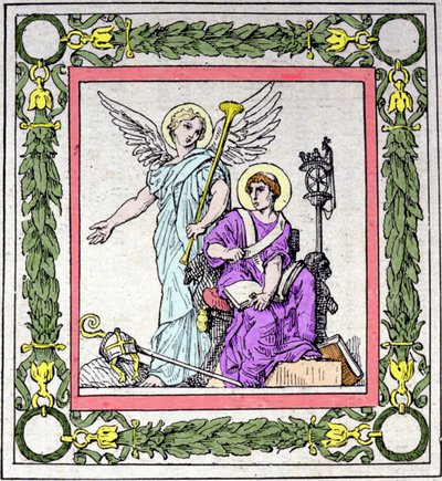 Portrait de Saint Grégoire évêque de Tours (538 - 594) écrivant l