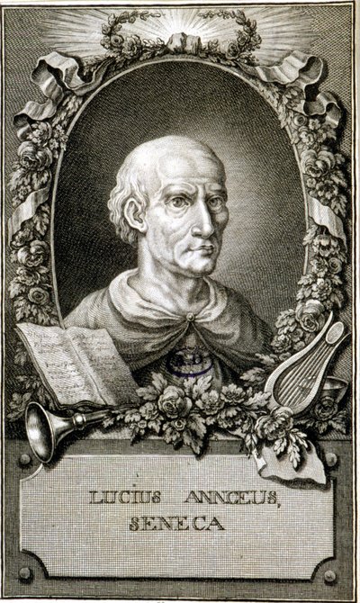 Portrait de Sénèque (4-65). Gravure de 1794. Coll Maciet, Bibliothèque des Arts décoratifs, Paris. - Unknown artist